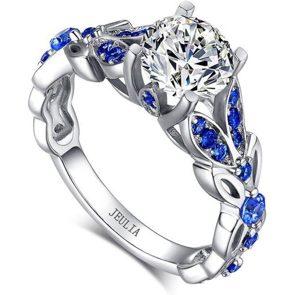 Jewelry - Women's Round Cut Wedding Engagement Ring Set Butterfly Rings